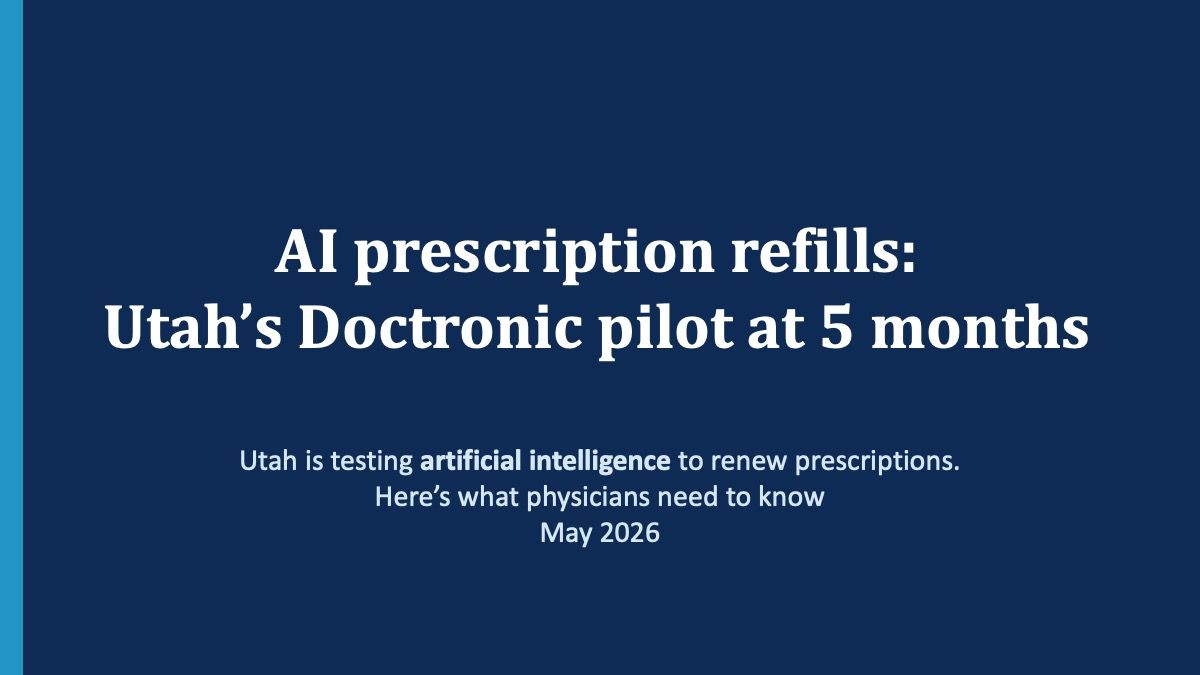 <![CDATA[Can AI safely renew your patients' prescriptions? Utah is finding out]]>