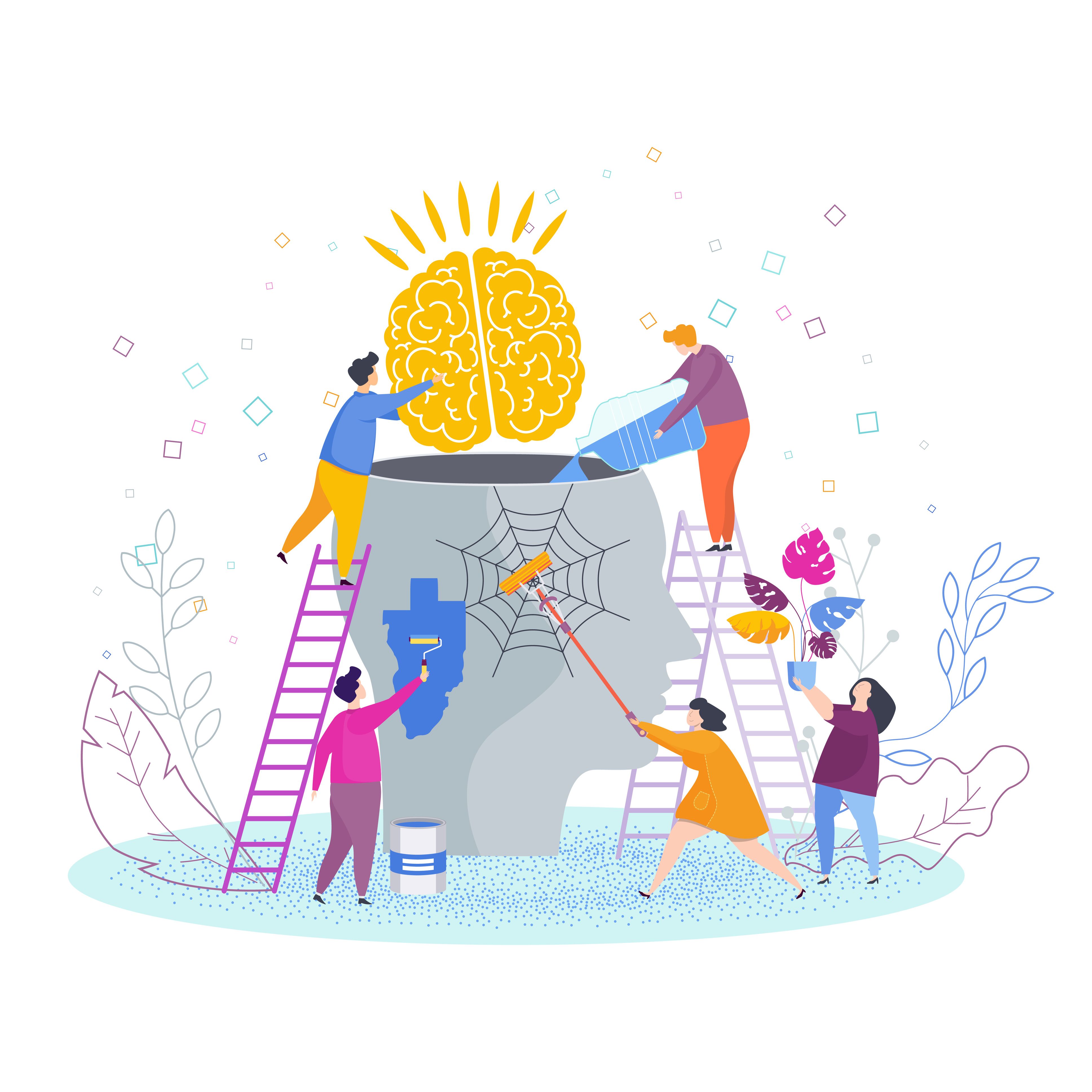people taking care of health, group health