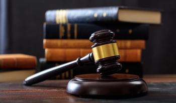 courtroom hammer and law books