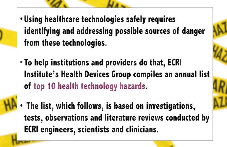 Top 10 Health Tech Hazards for 2020
