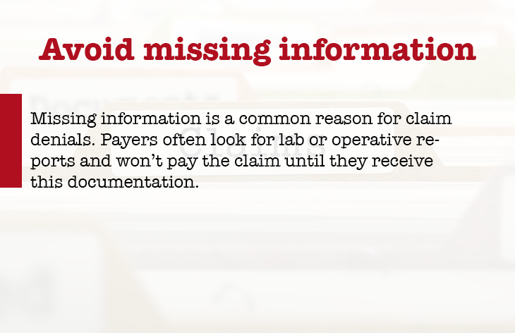 Avoid missing information