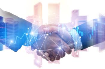 men shaking hands business