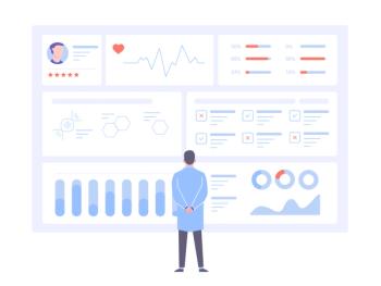 doctor studying data cartoon