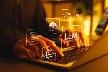 hands on a keyboard with large language models floating, all in yellowish hue | ©Supatman stock.adobe.com