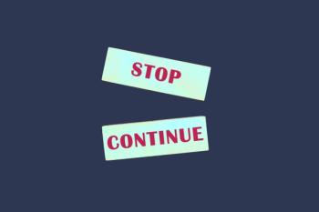 words stop and continue on blue background | image credit: ©ihar stock.adobe.com