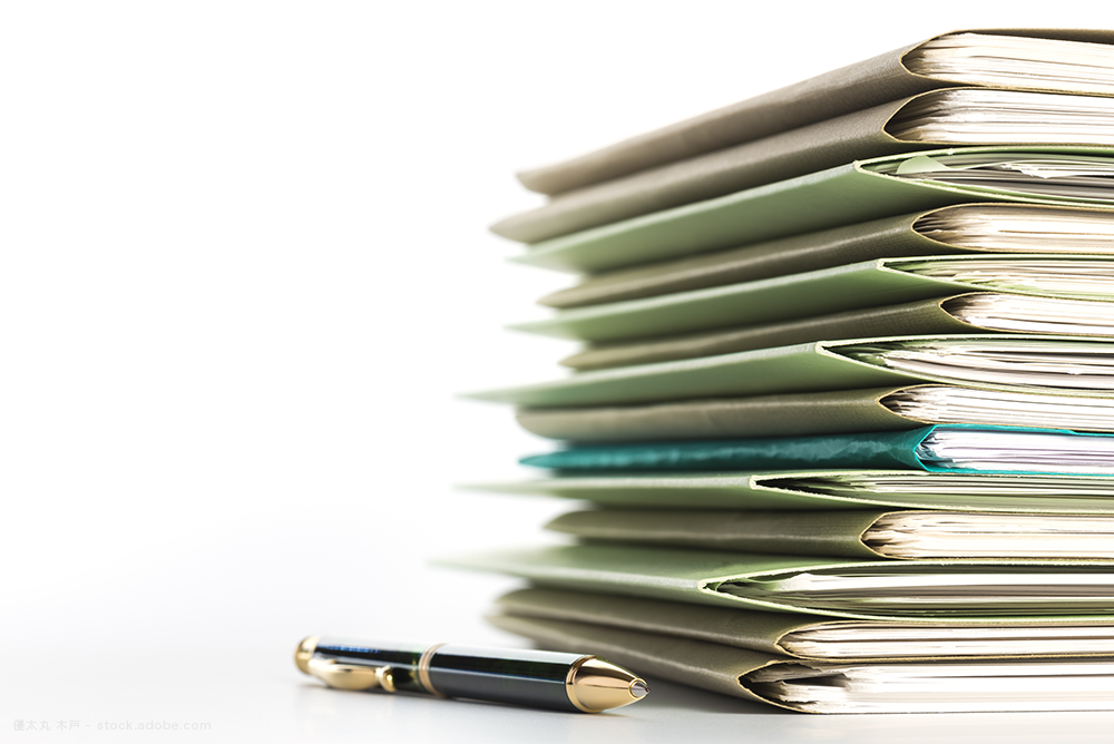 Stack of folders and documents