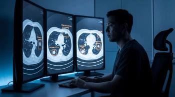 healthcare professional looking at CT scans of lungs | ©JP Studio Labs stock.adobe.com