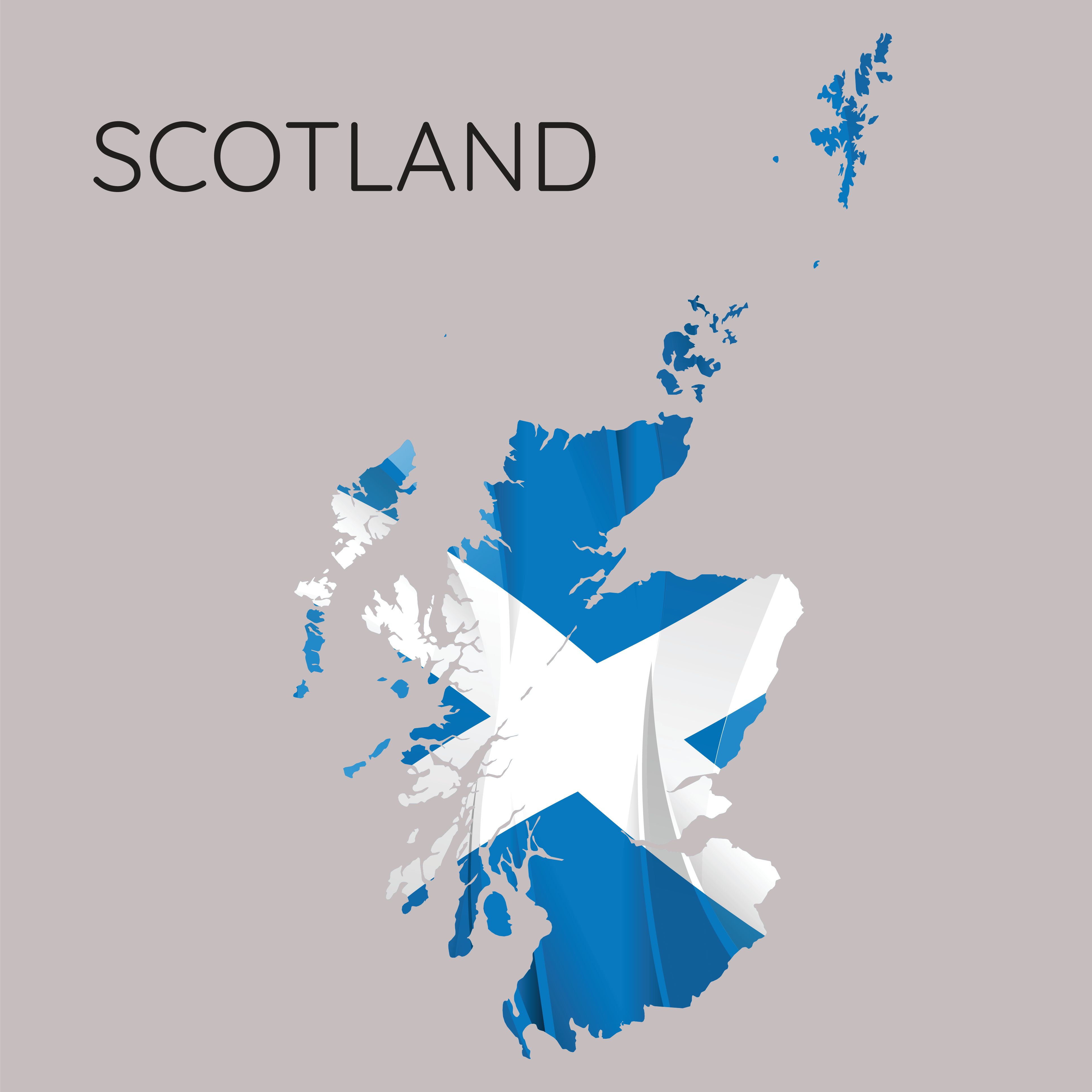 scottish flag in the shape of the country | image credit: ©lumyaisweet