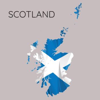 scottish flag in the shape of the country | image credit: ©lumyaisweet