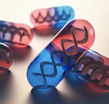 illustration of gene therapy a capsule with helixes, representing DNA, floating inside | ©ktsdesign stock.adobe.com
