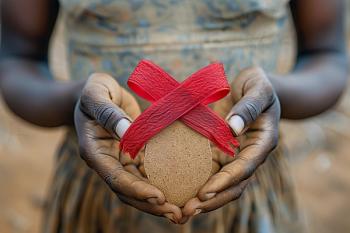 child holding AIDS ribbon | image credit:  João Macedo stock.adobe.com