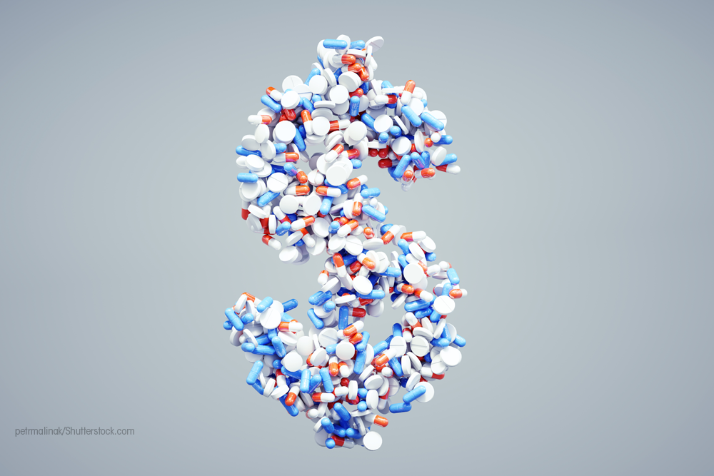 Pills in dollar symbol form