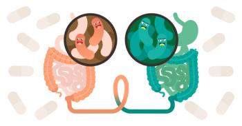 cartoon of fecal transplant | Image credit: Vector Mine stock.adobe.com