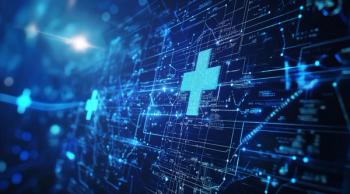 photo illustration of data, medical cross, in blue tint | image credit: ©TensorSpark stock.adobe.com