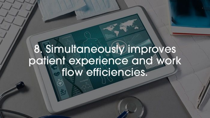 Simultaneously improves patient experience and work flow efficiencies.