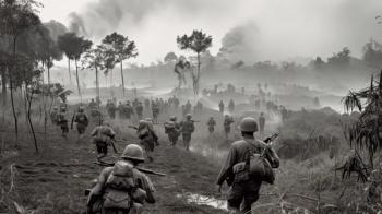 black and white image of solders in jungle setting | ©daniel  stock.adobe.com