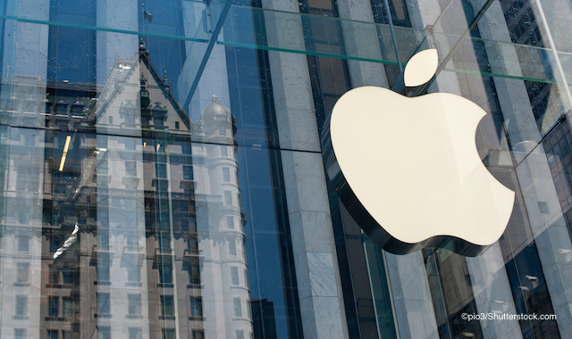 Apple building and logo