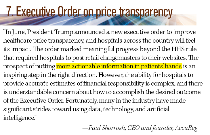 Executive Order on price transparency