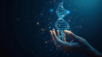 hand appearing to hold hologram of DNA | image credit: ©neirfy stock.adobe.com