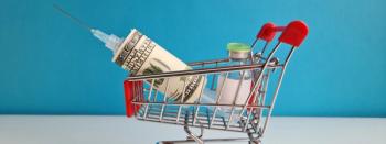 syringe in shopping cart with dollar bill wrapped around it | ©Nadzeya stock.adode.com