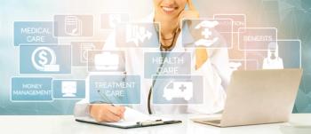 Woman smiling with icons of health insurance | Image credit: ©Summit Art Creations stock.adobe.com