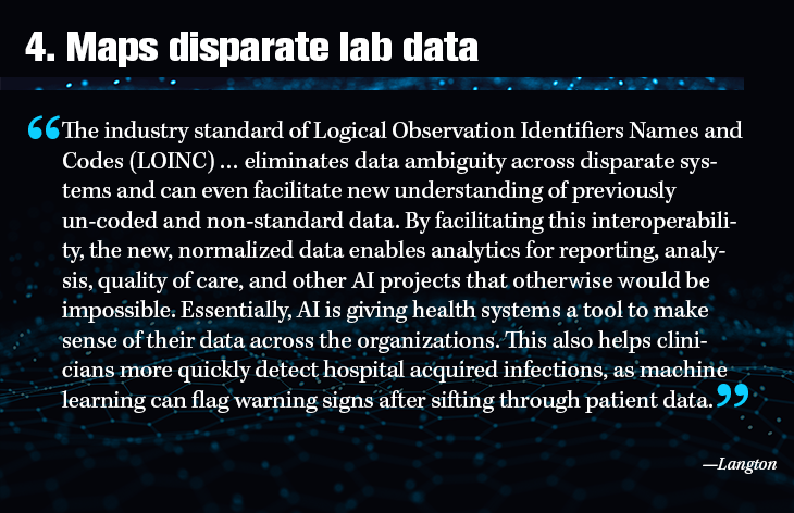 4. Maps disparate lab data