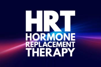 HRT in white with hormone replacement therapy written underneath | Image credit: @ dizain stock.adobe.com 