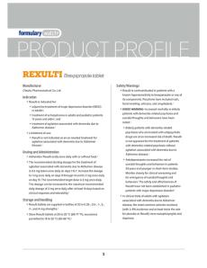 Product Profile: REXULTI (brexpiprazole tablet)