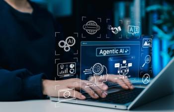 woman at laptop with AI icons floating, including the word Agentic AI | image credit: © Sandwish stock.adobe.com