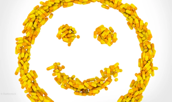 Smiley face with pills