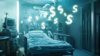 hospital bed bluish with white dollar signs floating above it | ©ivilianna stock.adobe.com