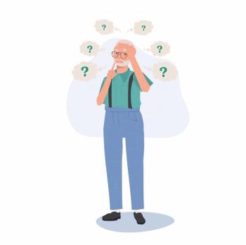 cartoon of older man with question marks, symbolizing cognitive deficits | ©thidarat stock.adobe.com