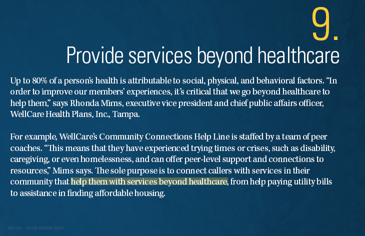 Provide services beyond healthcare