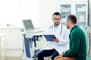 Doctor with patient