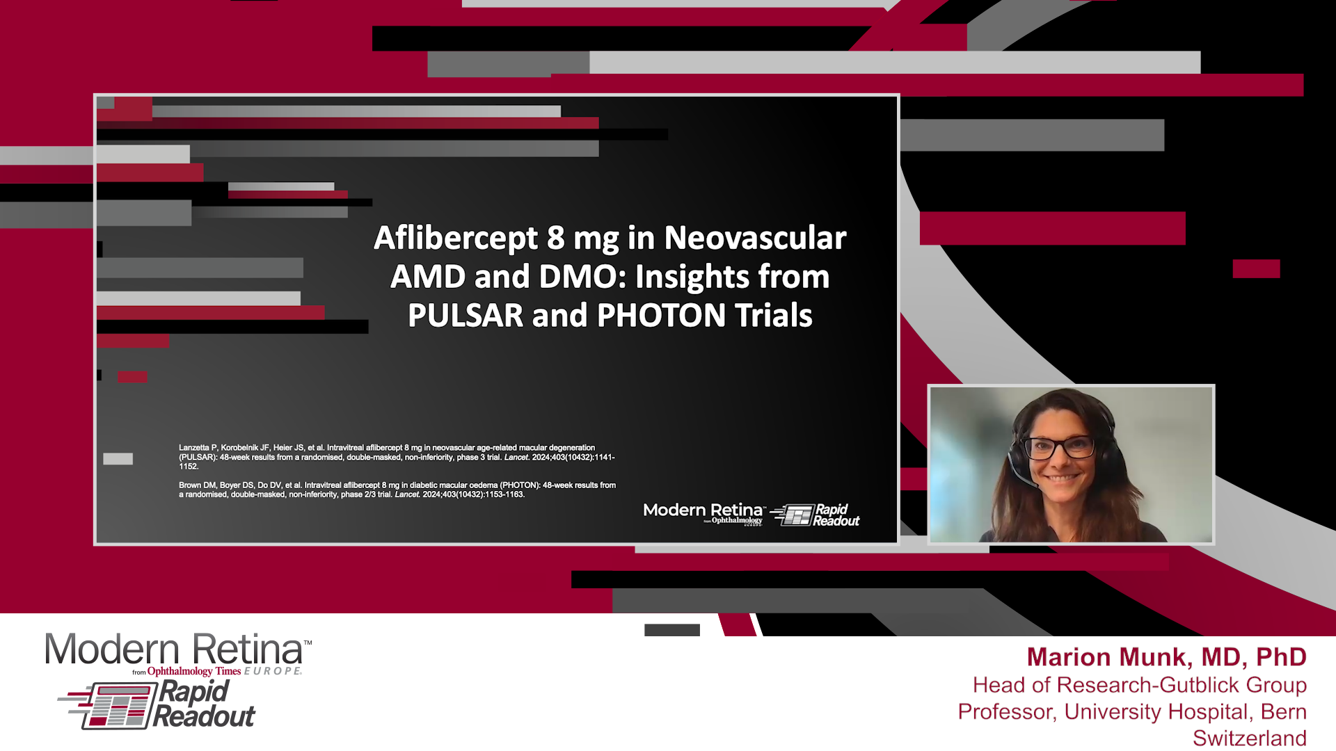 Marion Munk, MD, PhD, presenting slides