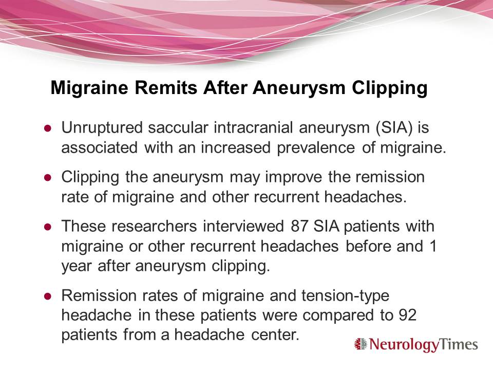 Migraine Remits After Aneurysm Clipping