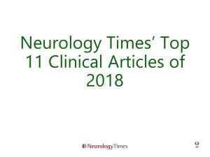 Neurology Times’ Top 11 Clinical Articles of 2018