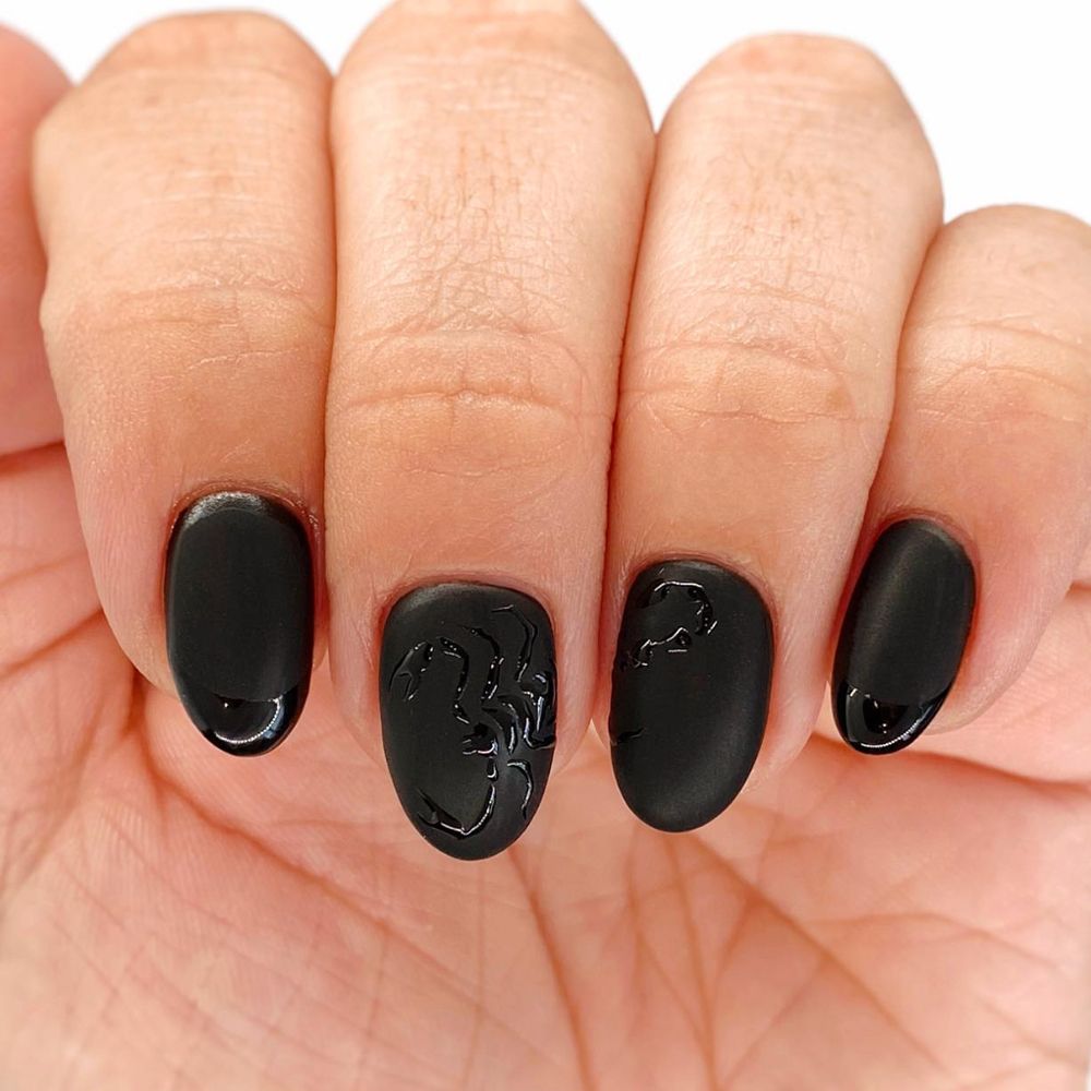 Matte Black Manicure