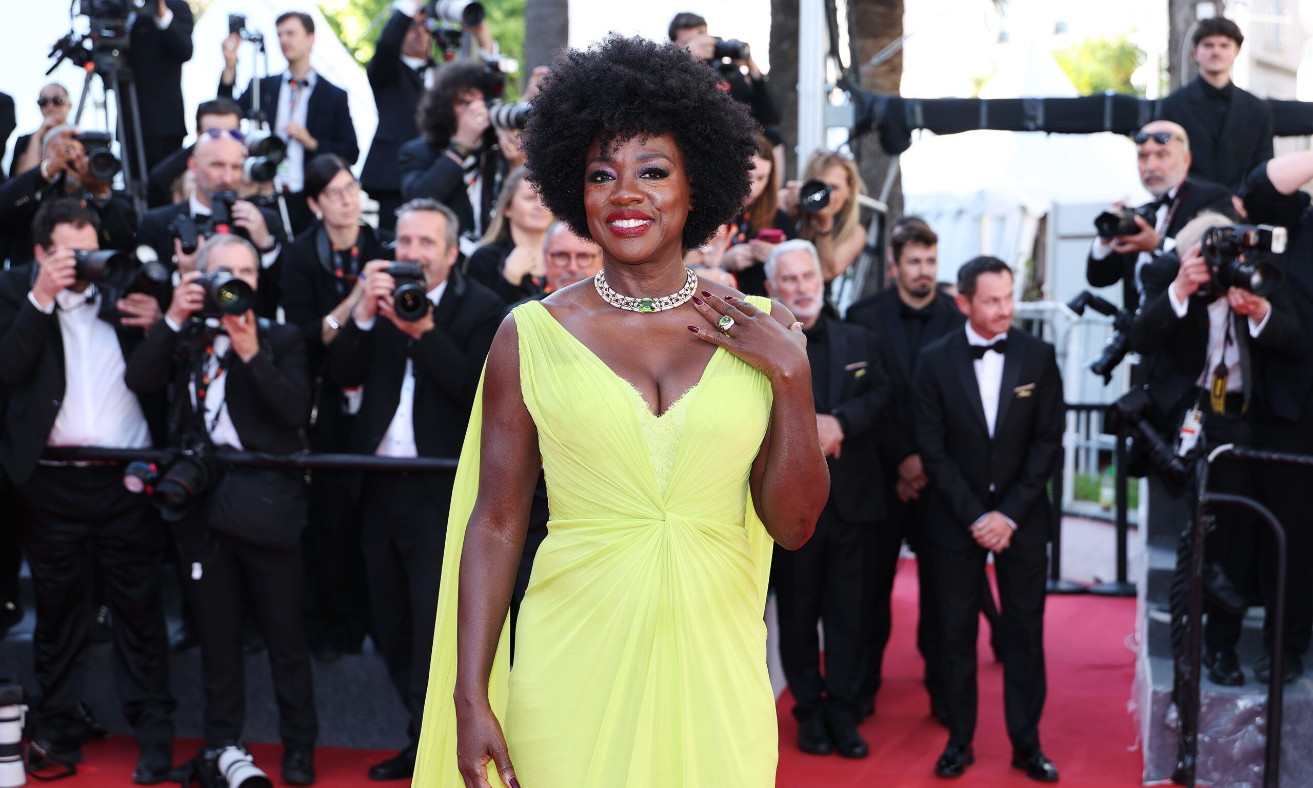Viola Davis attends the "The Mastermind" red carpet at the 78th annual Cannes Film Festival at Palais des Festivals on May 23, 2025 in Cannes, France.
