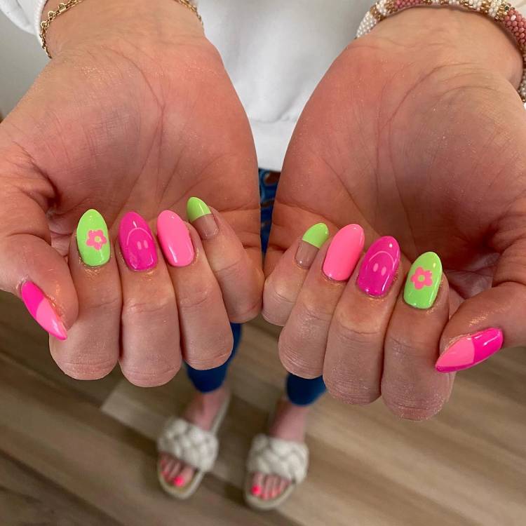 watermelon abstract nails