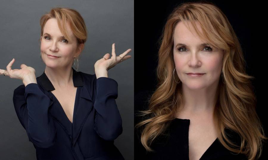 side by side images of Lea Thompson