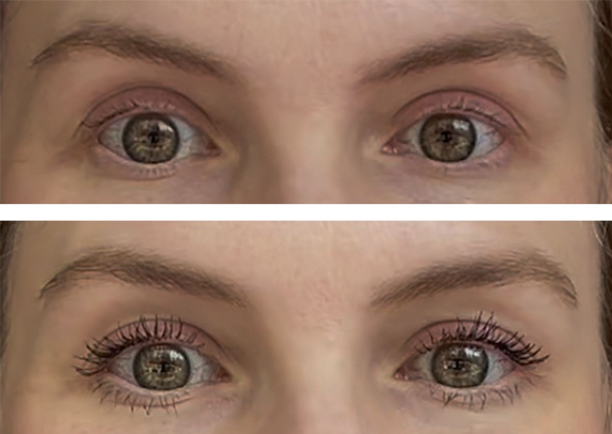 before-and-after Thrive Causemetics Liquid Lash Extensions Mascara