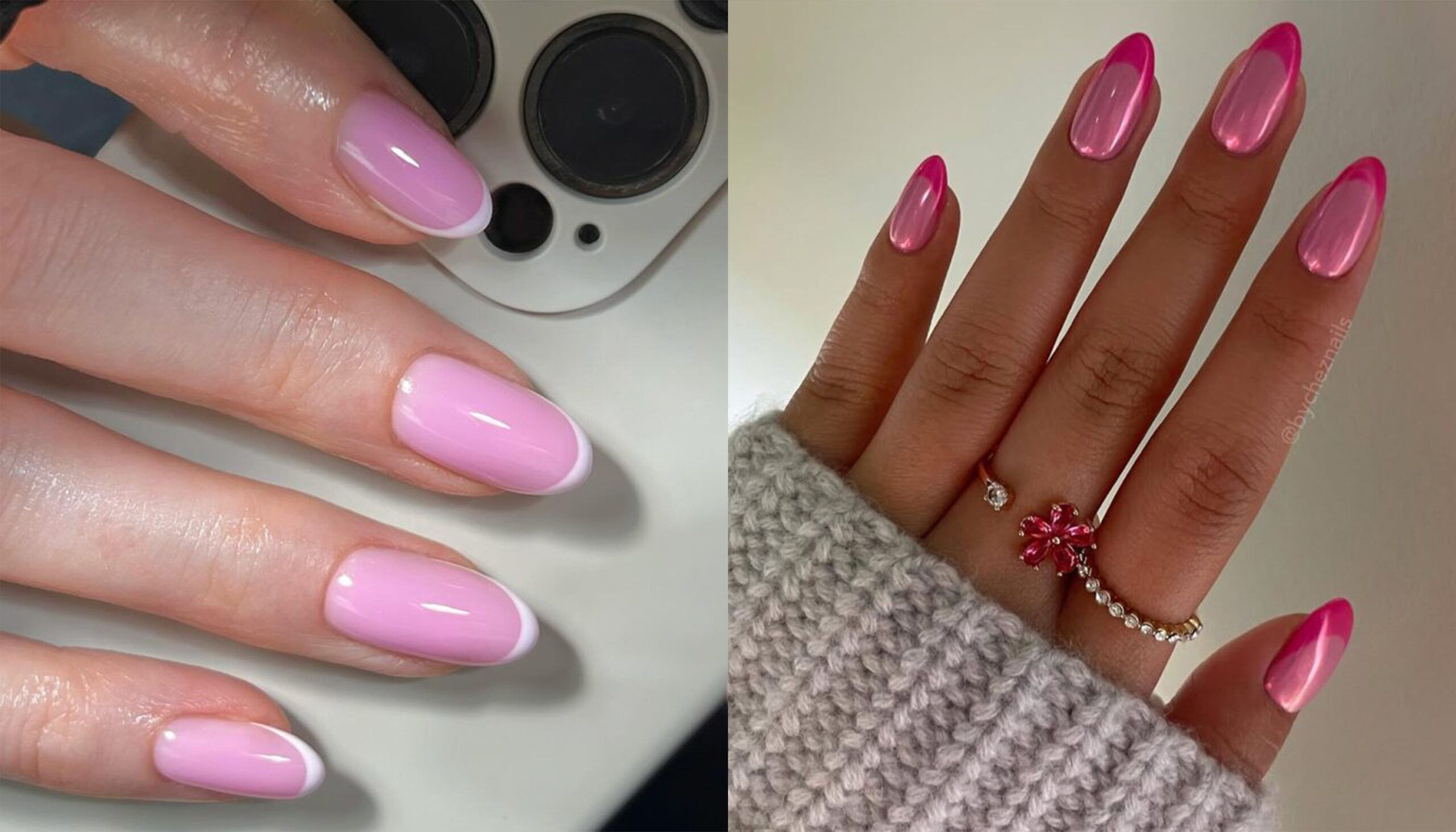 pink french manicure looks