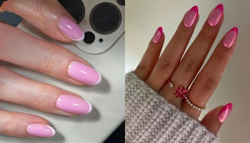 pink french manicure looks