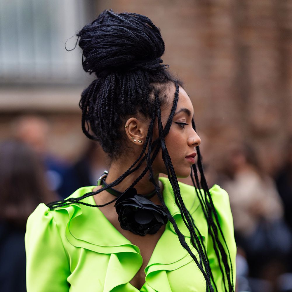 fulani braids top-knot