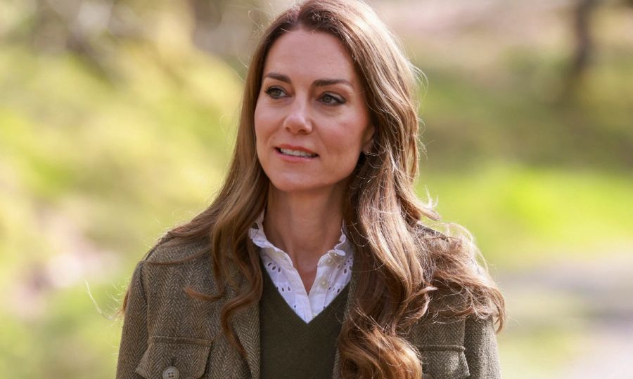 Catherine, Princess of Wales during a visit to Ardura Community Forest on April 30, 2025 in Ardura, Isle of Mull, Scotland. The Prince and Princess of Wales are on a two-day visit to the Isles of Mull and Iona on the 29th and 30th of April to engage with rural island communities. During their time on the islands, they will connect with local residents, highlighting the value of social bonds and underscoring the importance of safeguarding and advocating for the natural environment.