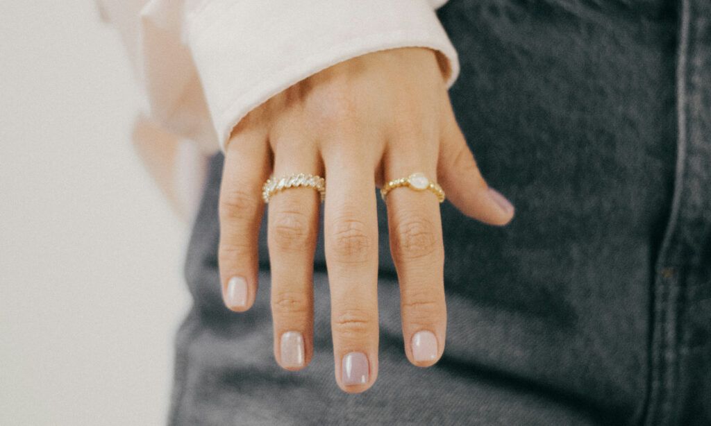 hand with nail polish manicure