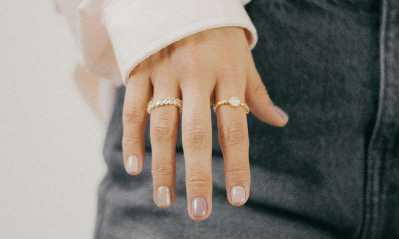 hand with nail polish manicure