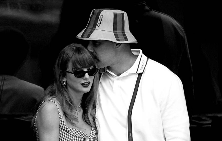 Singer-songwriter Taylor Swift and Travis Kelce of the Kansas City Chiefs attend the Men's Singles Final match between Taylor Fritz of the United States and Jannik Sinner of Italy on Day Fourteen of the 2024 US Open at USTA Billie Jean King National Tennis Center on September 08, 2024 in the Flushing neighborhood of the Queens borough of New York City.