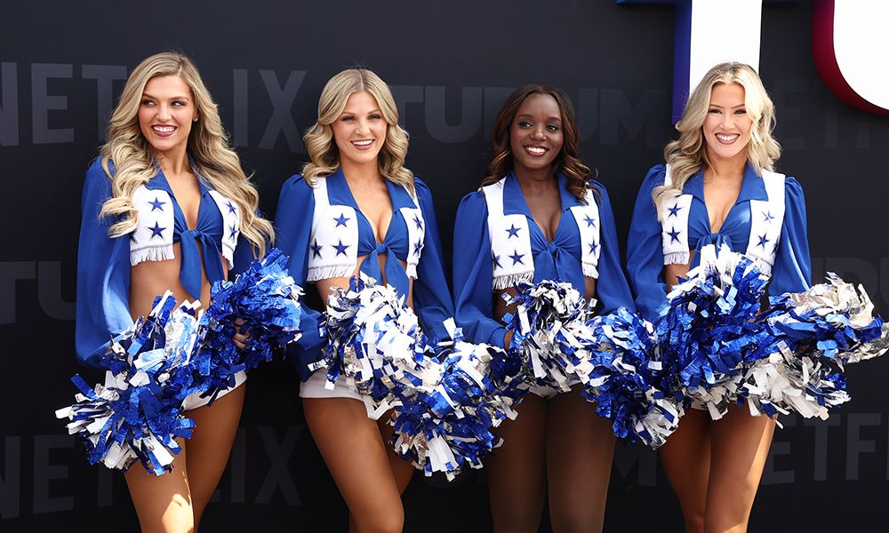 Dallas Cowboys Cheerleaders Madeline, Kennedy, Kelee and Megan attend the Netflix Tudum 2025: The Live Event at The Kia Forum on May 31, 2025 in Inglewood, California.